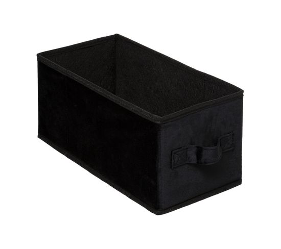 Boîte De Rangement En Velours Noir 15 X 31 X 15 Cm