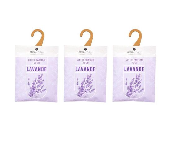 Lot De 3 Cintres Parfumés "accro" 14cm Lavande