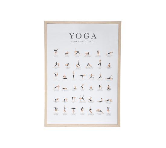Affiche "yoga" Encadrée Et Sous-verre 52 X 72 Cm