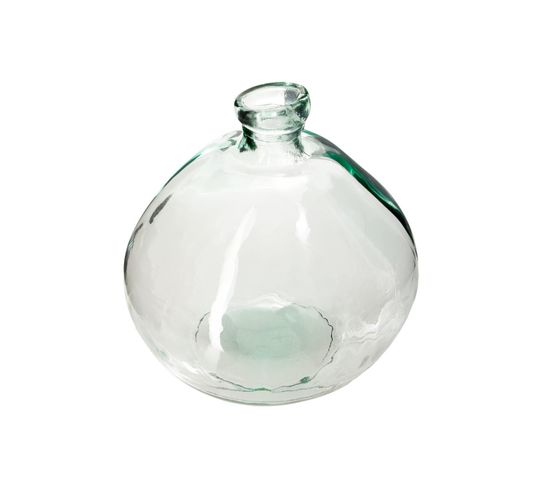 Vase Rond En Verre Recyclé Transparent H 23 Cm