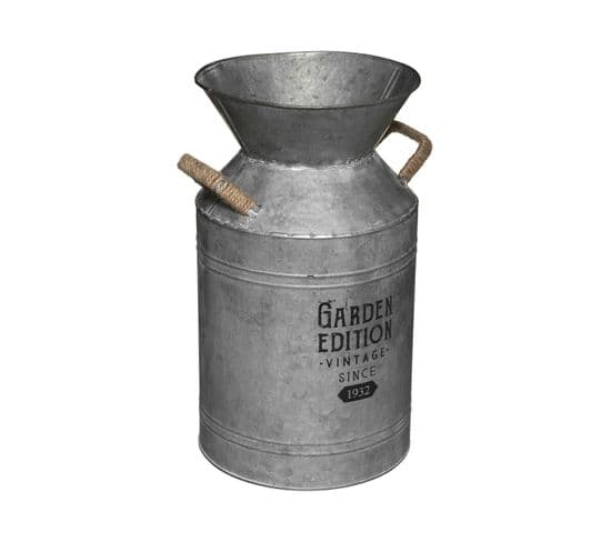 Pot à Lait Décoratif En Zinc Vintage H 37 Cm