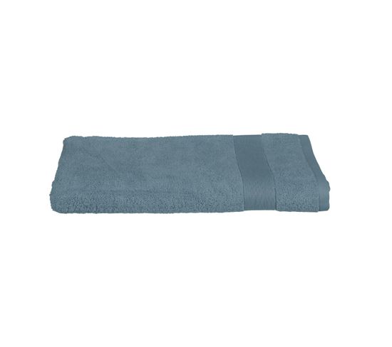 Drap De Bain En Coton Bleu Orage Tissu Éponge 100 X 150 Cm