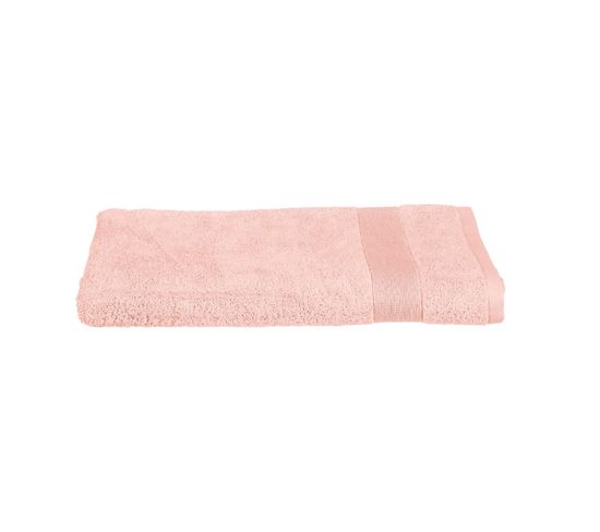 Drap De Bain En Coton Rose Tissu Éponge 100 X 150 Cm