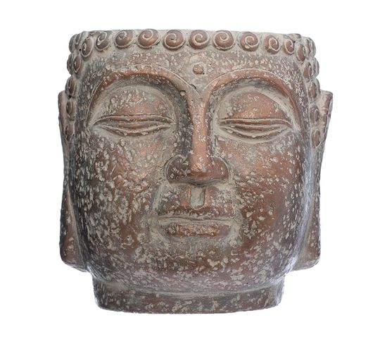 Pot De Fleurs Bouddha En Ciment D 19.5 Cm