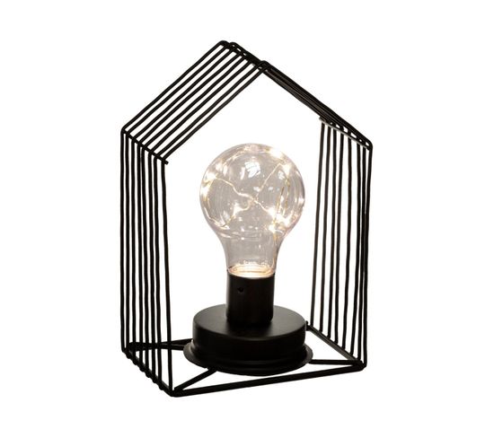 Lampe En Métal Noir Microled H 18 Cm