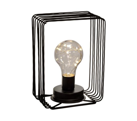 Lampe En Métal Noir Microled H 18 Cm