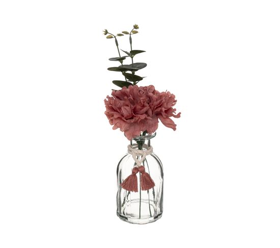 Composition Florale Artificielle Vase En Verre H 30 Cm