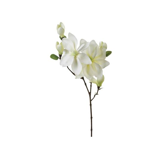 Plante Artificielle Tige Magnolia Blanc H 83 Cm