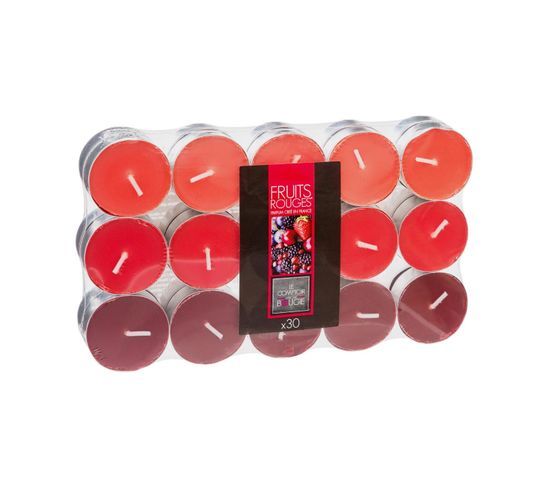 Lot De 30 Bougies Parfumées Fruits Rouges