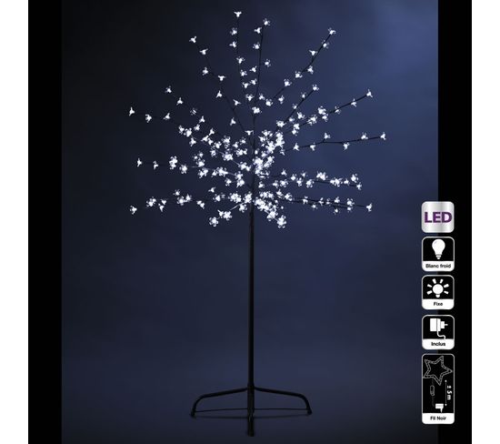 Déco De Noël Arbre Lumineux  Prunus 200 LED Blanc Froid H 150 Cm