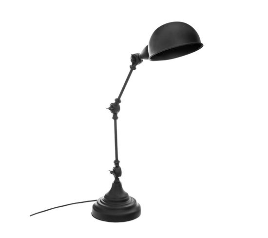Lampe En Métal Noir Réglable H 55 Cm