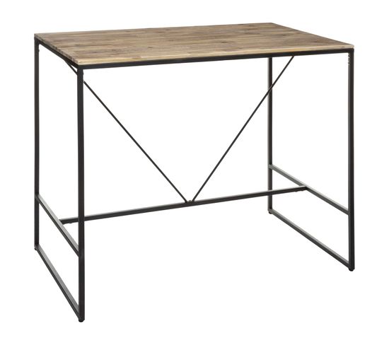 Table Haute Design Industriel Edena - L. 115 X H. 98 Cm - Noir