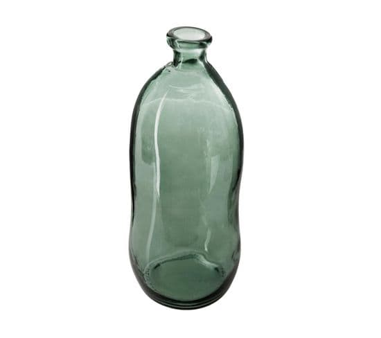Vase Bouteille En Verre  Recyclé Vert Kaki H 73 Cm