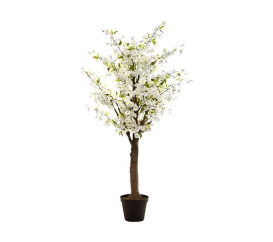 Plante Artificielle Cerisier Blanc Dans Son Pot H 200 Cm