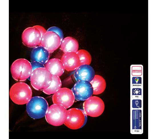 Guirlande De Noël Lumineuse Perles - 50 LED - Multicolore