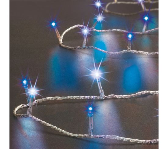 Guirlande Lumineuse Extérieur 30 M 300 LED Blanc Froid Et Bleu 8 Jeux De Lumière