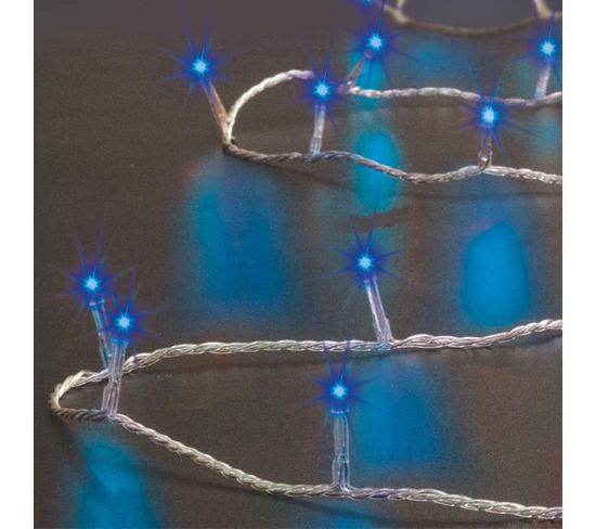 Guirlande Lumineuse Extérieur 50 Mètres 500 LED Bleu Et 8 Jeux De Lumière