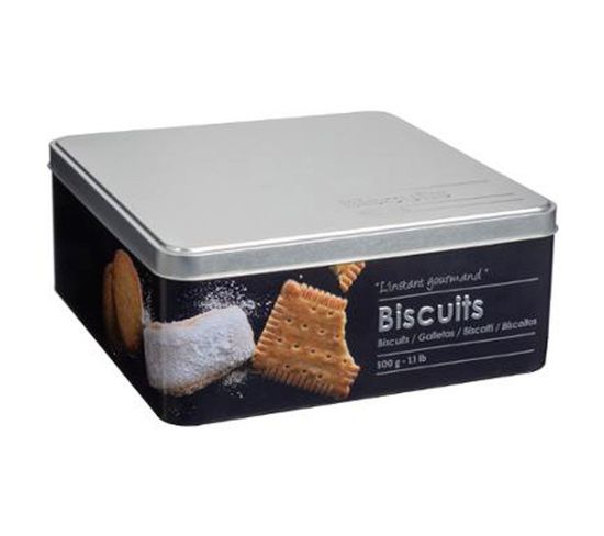 Boîte À Biscuits "relief Ii" 20cm Noir