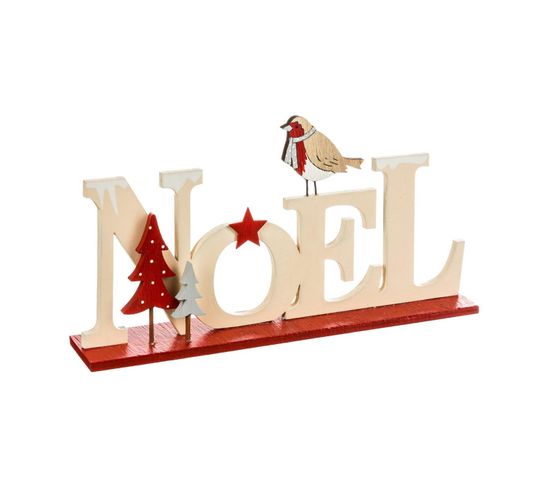Décoration À Poser Noel Lettres En Bois 22.5 X 11.5 Cm Comptoir De Noël