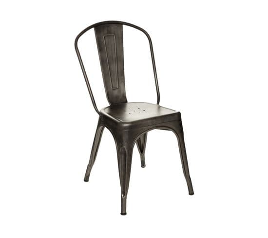 Chaise De Table En Métal Gris Vintage Style Industriel