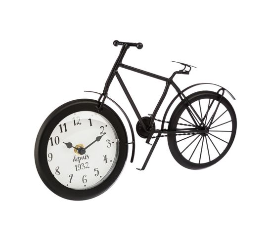 Horloge à Poser Vélo En Métal Noir L 28.5 Cm