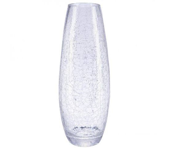 Vase En Verre "craquelé" 40cm Transparent
