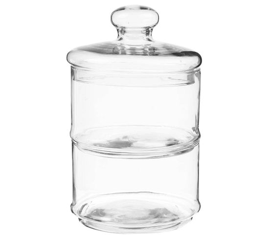 Bonbonniere 2 Etages Konfety 26cm Transparent Bocal Boite De Conservation But