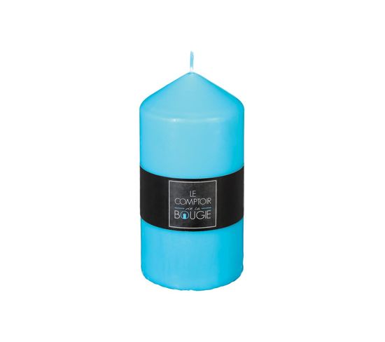 Bougie Ronde Turquoise D 6.8 X H 14 Cm