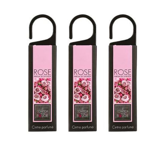 Lot De 3 Cintres Parfumés "suspend" 17cm Rose