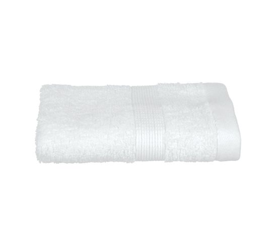 Serviette De Toilette En Coton Blanc Tissu Éponge 30 X 50 Cm
