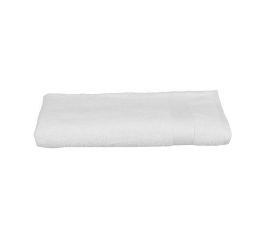 Drap De Bain En Coton Blanc Tissu Éponge 100 X 150 Cm