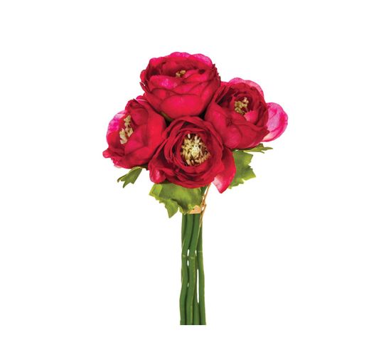 Bouquet De Fleurs Artificielles 6 Renoncules D. 12 X H. 25 Cm