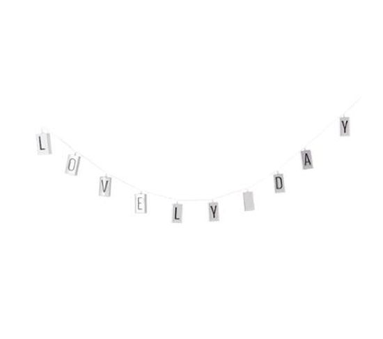 Guirlande Lumineuse 10 LED "lettres" 120cm Noir et Blanc