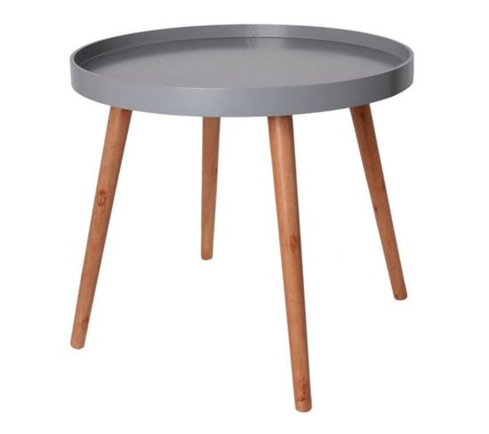 Table D'appoint Ronde Design "colma" 50cm Gris