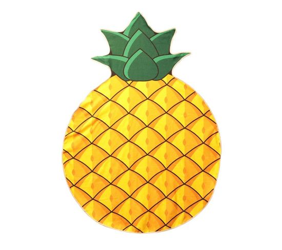 Serviette De Plage "ananas" 150cm Jaune Et Vert