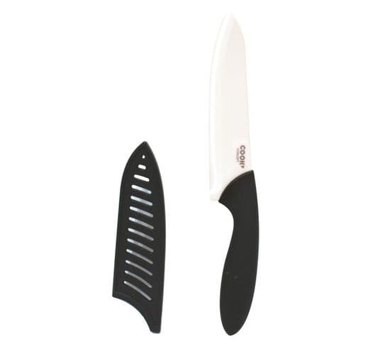 Couteau En Céramique et Etui "cario" 26cm Noir