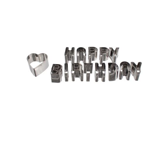 Emporte-pièces Inox "happy Birthday" 2cm Argent