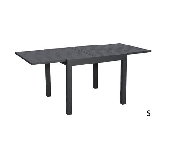 Table Extensible Hanae 4/6 Personnes 90/180x90cm En Aluminium Gris Anthracite