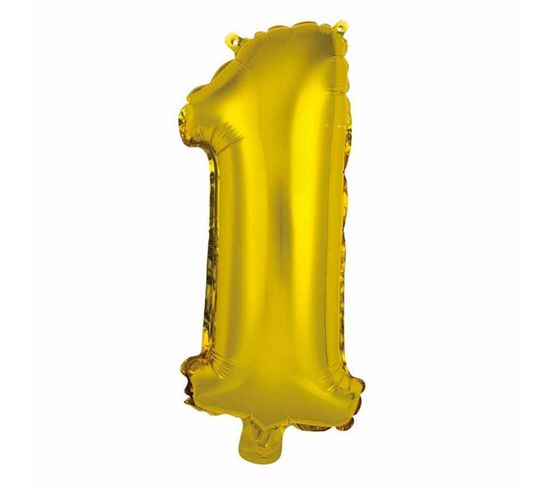 Ballon Gonflable Métallisé "chiffre 1" 40cm Or