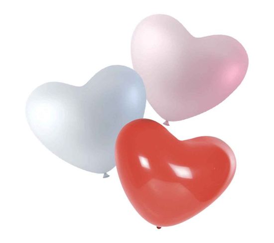 Lot De 10 Ballons "coeur" 30cm Multicolore