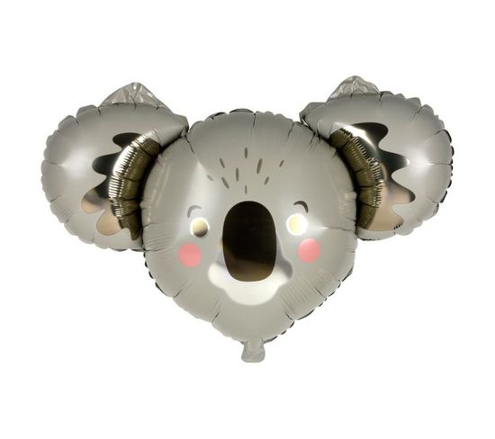 Ballon Gonflable Métallisé "tête De Koala" 67cm Gris
