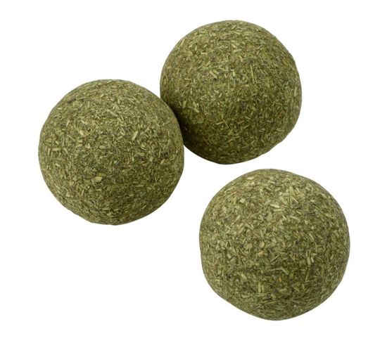 Lot De 3 Balles "herbe à Chat" 3cm Vert