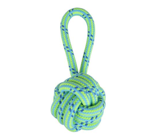 Jouet Pour Chien "corde Balle 1 Poignée" 27cm Vert