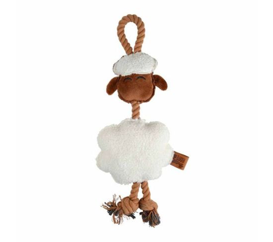 Jouet Peluche Mouton Pour Chien "wooly" 40cm Écru