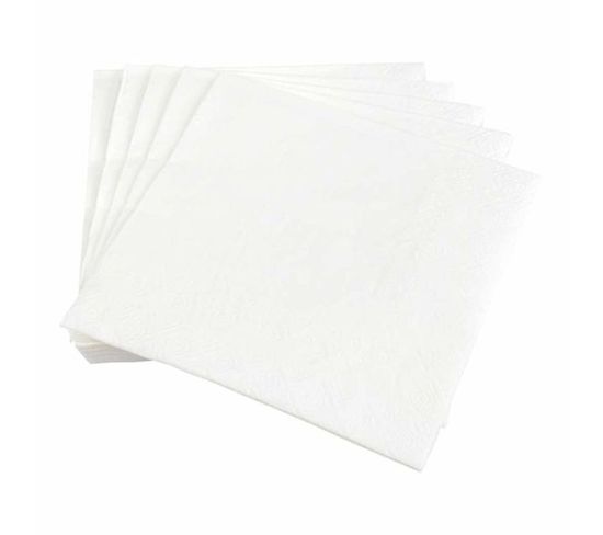 Lot De 20 Serviettes En Papier "vitamine" 33x33cm Blanc