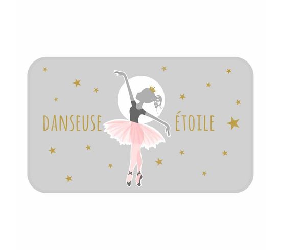 Tapis Enfant Déco "danseuse Étoile" 45x75cm Gris