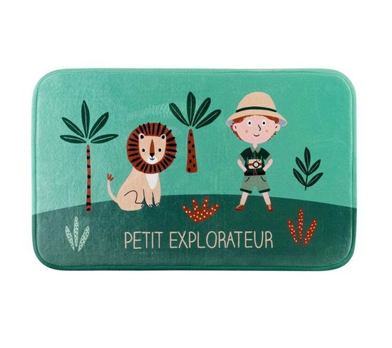 Tapis Enfant "léo L'explorateur" 45x75cm Vert