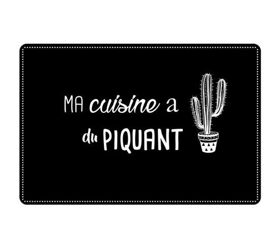 Set De Table "cuisine Cactus" 28x43cm Noir