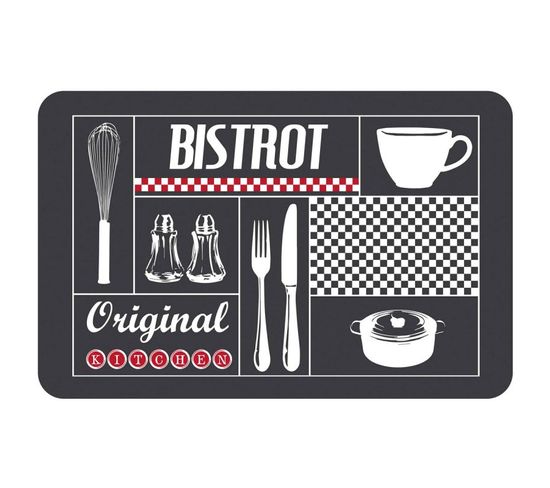 Set De Table Imprimé "bistrot Original" 44cm Noir
