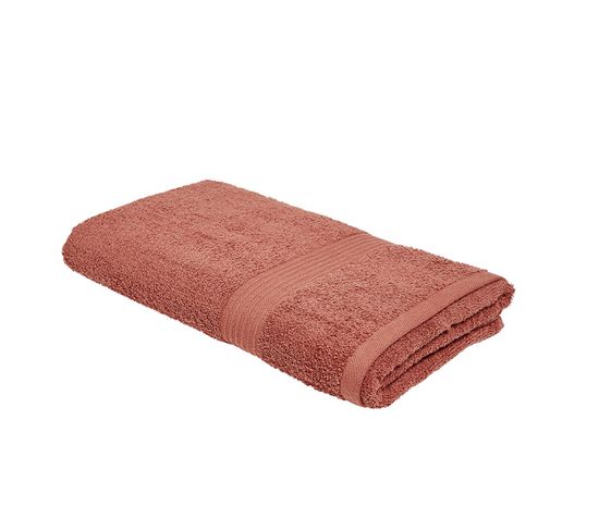 Drap De Bain Uni Essential En Coton - Rouge - 70x130 Cm